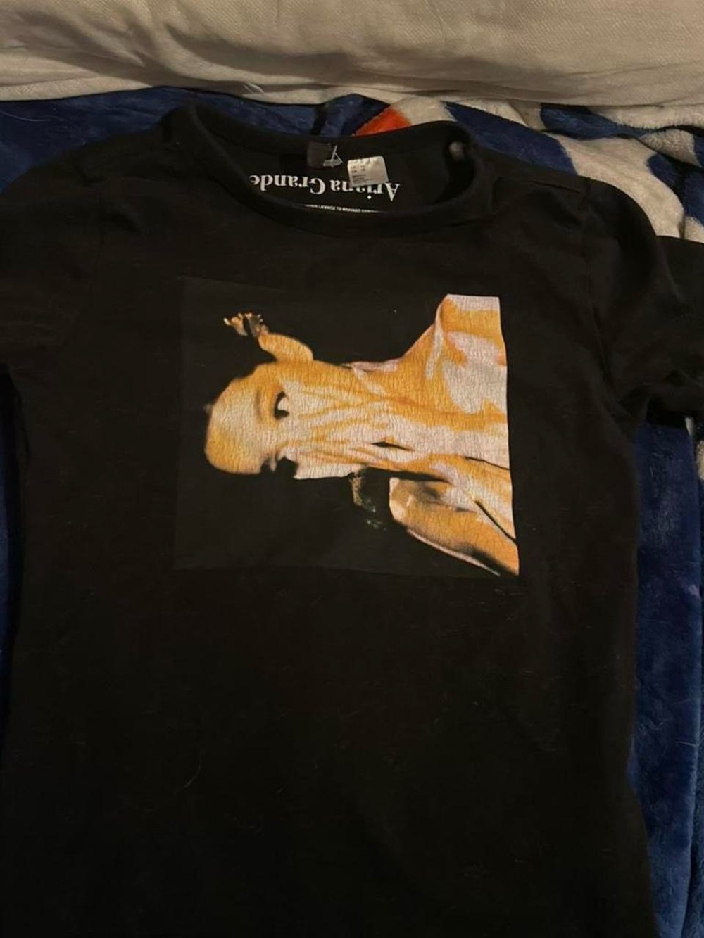 Armani Exchange Black Tee with Yellow Figure Graphic